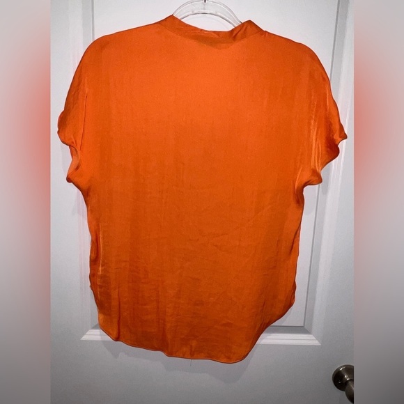 Naked Zebra Orange Blouse Short Sleeve Size S - Picture 6 of 8